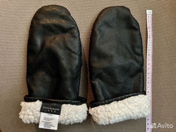 Варежки мужские кожаные Stockmann