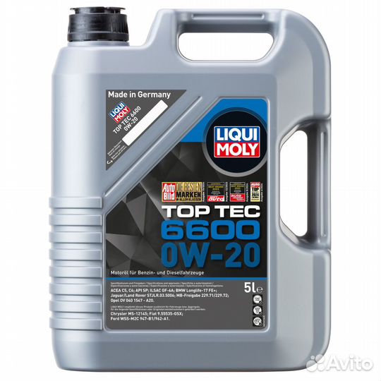 Моторное масло liqui moly Top Tec 6600 0w-20 5л