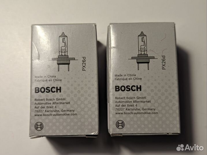 Комплект новых галогенных ламп H7 osram и bosch