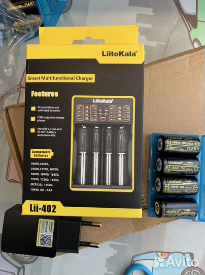 Аккумулятор cr123,16340 -4 шт + З/У