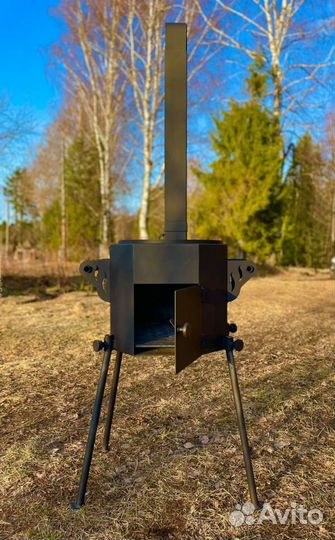 Печь под казан с трубой