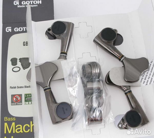 Колки для бас-гитары, 2+2 cosmo black Gotoh GB-707