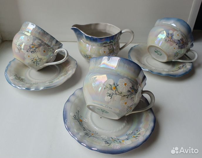 Сервиз чайный фарфор Коростень 1960е г