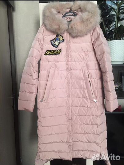 Пуховик женский длинный с капюшоном