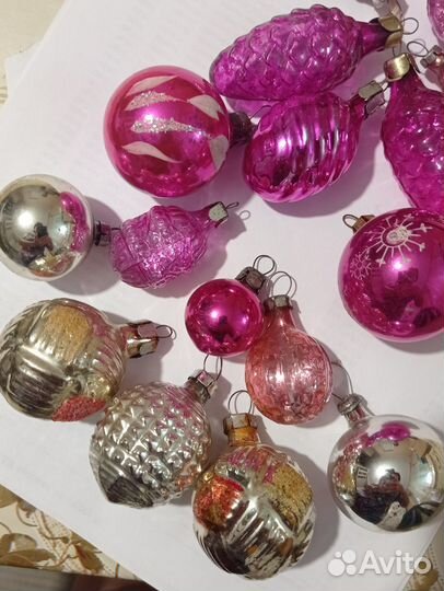 Елочные игрушки СССР для маленькой ёлочки лотом