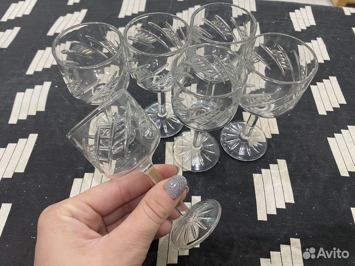 Хрустальные рюмки 6шт