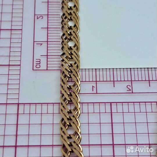 Цепь тройной ромб, золото 585 (14K), вес 16.52 г