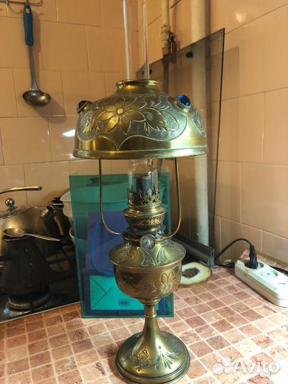 Старинная керосиновая лампа Франция 19век