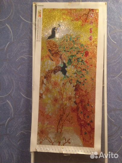 Картина. Алмазная вышивка. Павлины