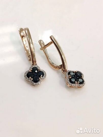 Серьги с сапфирами и бриллиантами Van Cleef 3,21 г