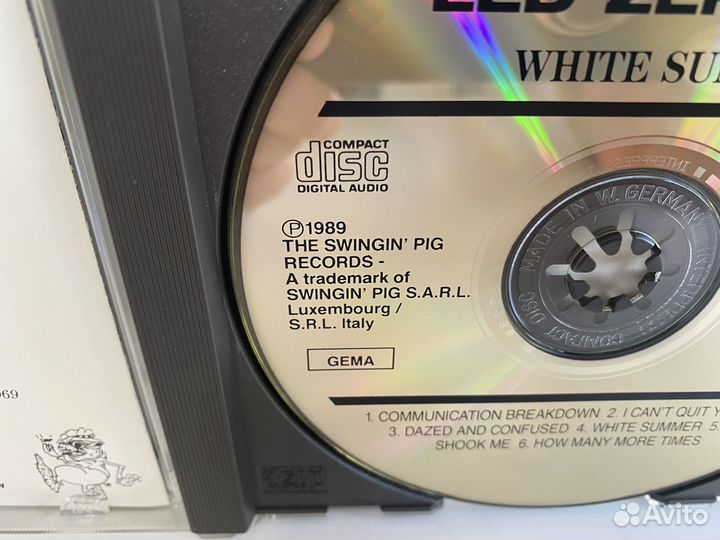 LED Zeppelin CD Wite Summer 1969/ Редкий p 1989
