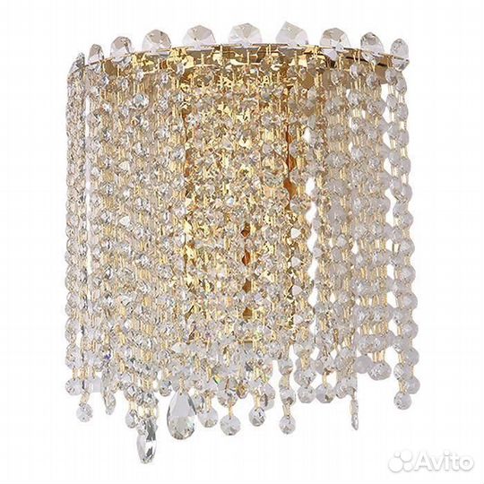 Бра настенный металлический с хрусталем