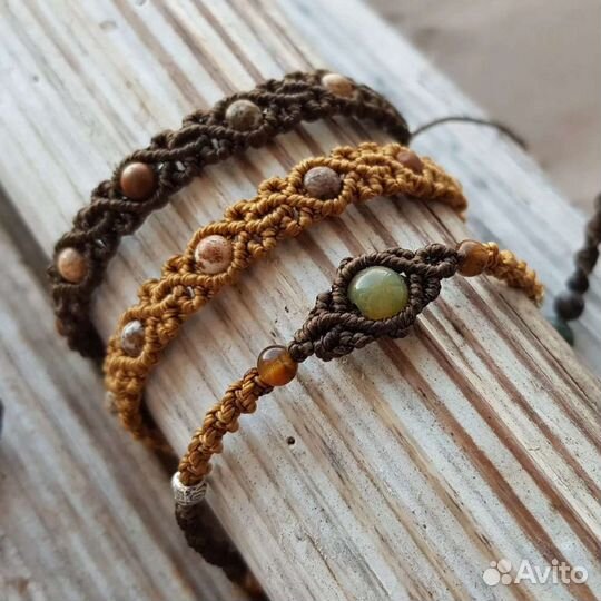 Дредобусины, лулы и браслеты в коричневой гамме