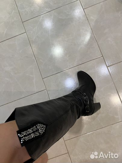 Сапоги кожаные женские 40