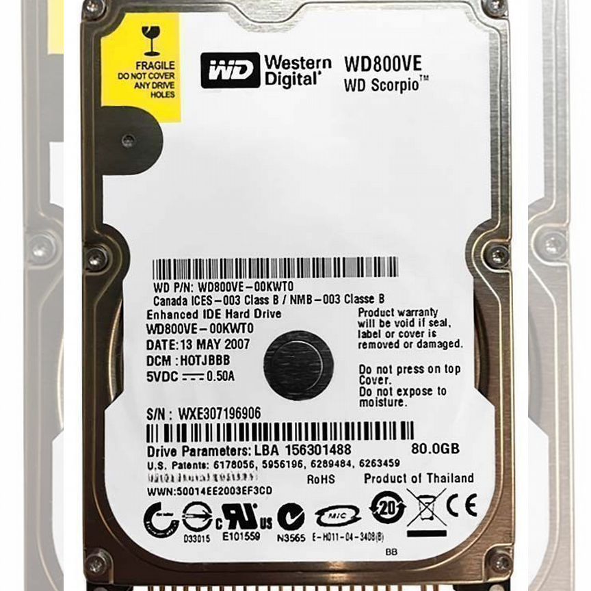 [WD800VE] Жесткий Диск Western Digital 80gb 5400 Ide Wd800ve