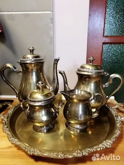 Старинный набор посуды для чая, кофе, 5 предметов