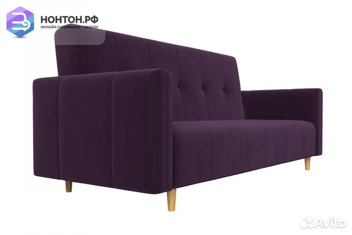 Диван книжка Вест велюр фиолетовый