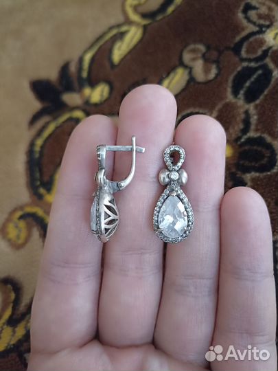 Винтажные серьги с горным хрусталëм