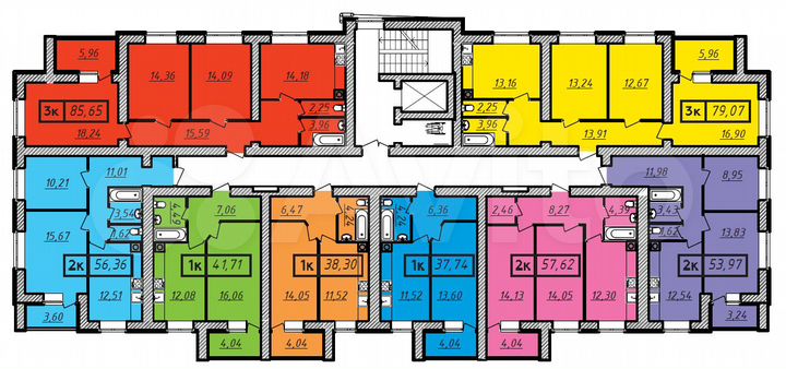 2-к. квартира, 56,4 м², 2/10 эт.