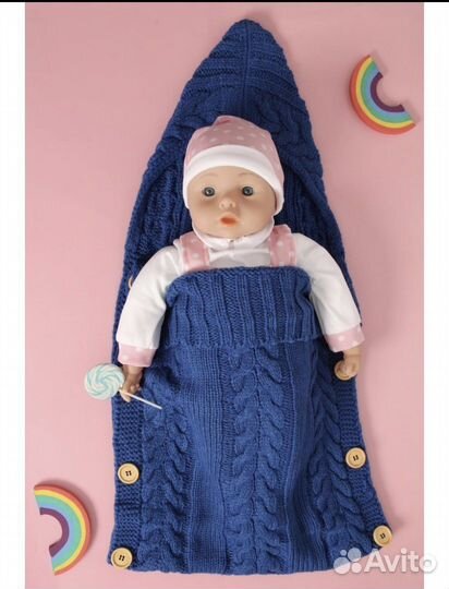 Вязаный конверт для малыша