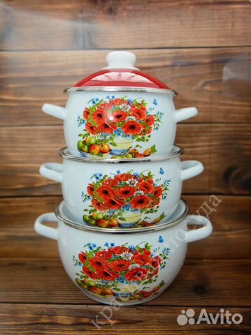 Кастрюли эмалированные новые 2л., 3л., 4л