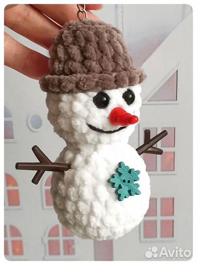 Снеговик брелок игрушка на елку
