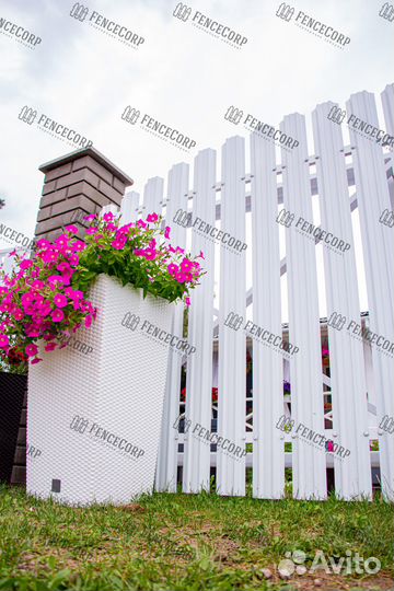 Забор штакетник 1.8 м. 0.45 мм. под ключ