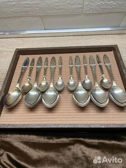 Сервировка стола набор мельхиоровых ложек