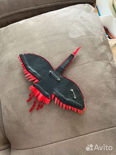 Брошь Журавль Ручная работа