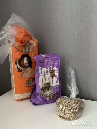 Клетка доя хомяка, корм, наполнитель