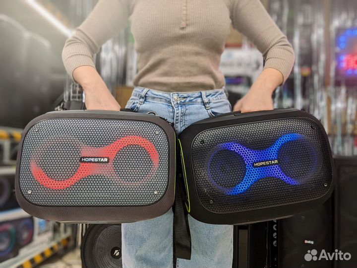 Колонка Hopestar Bluetooth 1200вт 2 микрофона