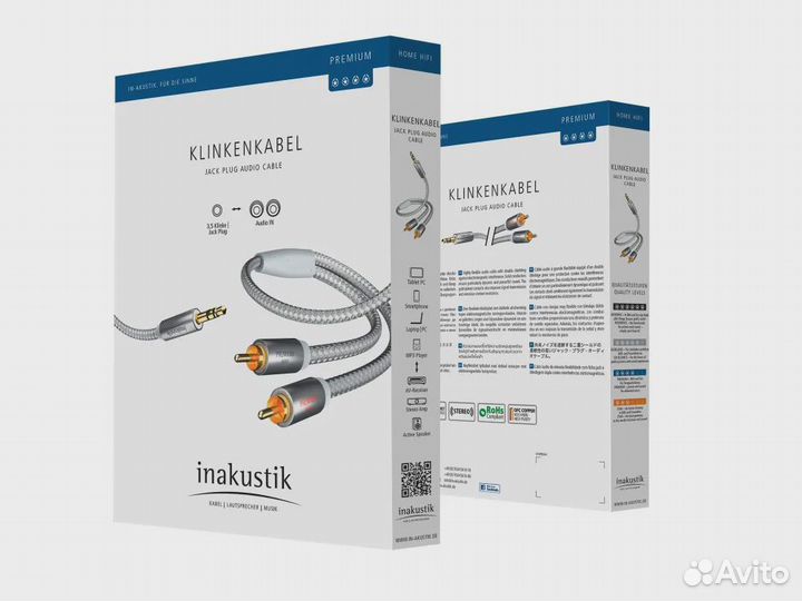 Кабель miniJack-2xRCA Inakustik Premium Audio 1.5m