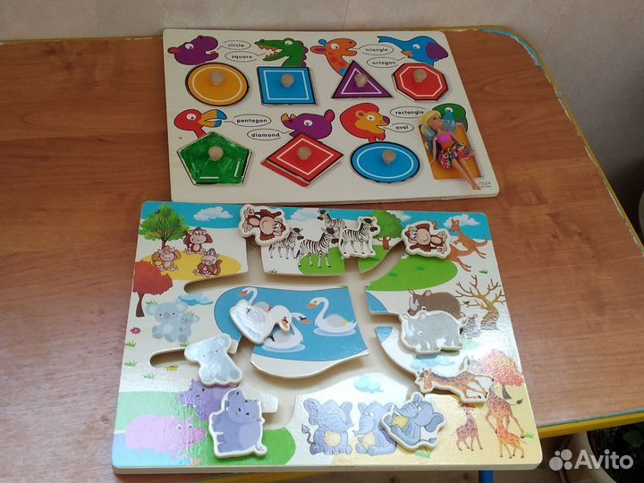 Деревянные пазлы вкладыши,для малышей,в садик