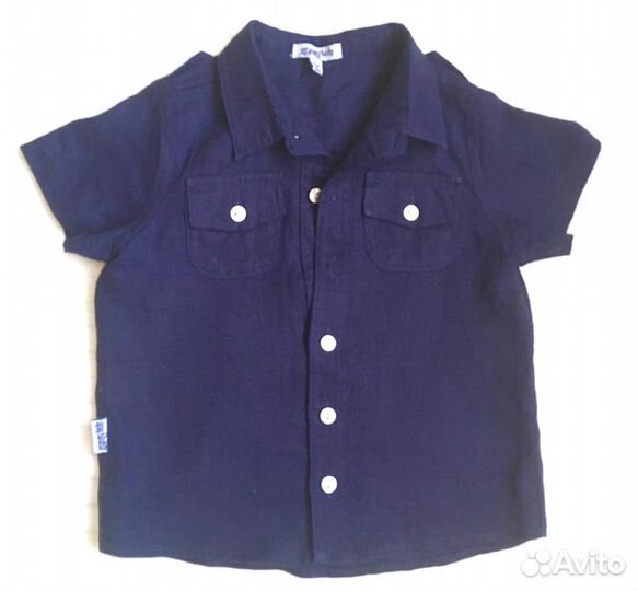 Шорты д/мальчика, комплект с шортами, рубашка лён