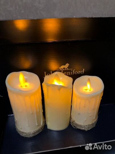 Свечи LED тёплый свет, высокие (3 шт)