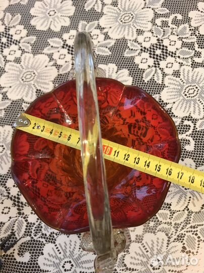 Ваза конфетница цветное стекло СССР