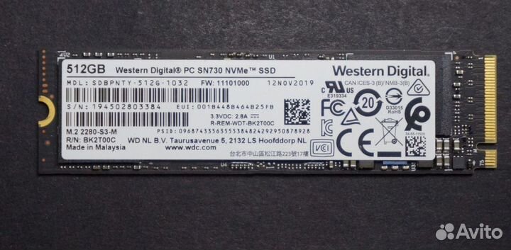 SSD Western Digital PC SN370 512 GB новый