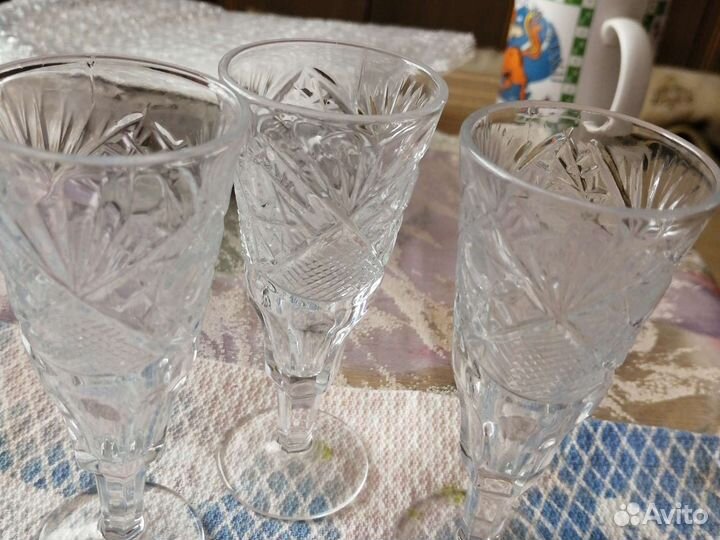 Хрусталь, стекло СССР, рюмки, кружки