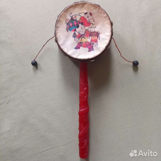 Барабан китайский детский погремушка