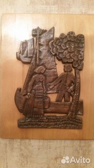 Картина настенная СССР. Дерево, медь