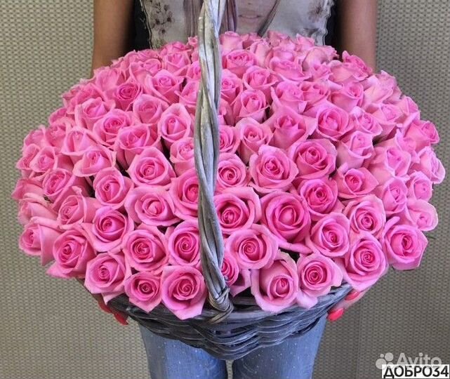 101 роза в корзине с доставкой