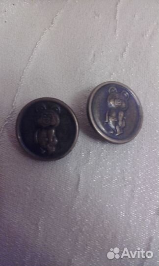 Пуговицы 4шт. олимпийский мишка 1980