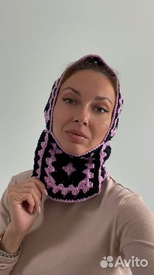 Вязаная балаклава капюшон капор в стиле Прада