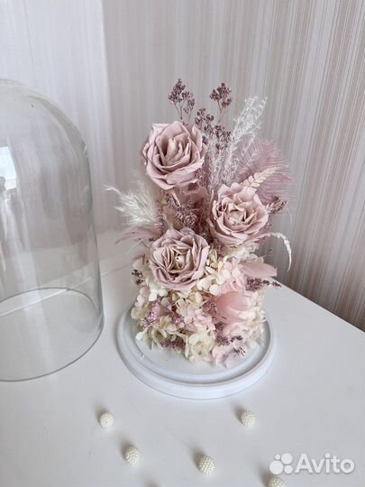 Неувядающие цветы в колбе