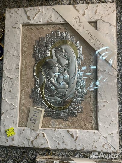 Мадонна с младенцем.Италия. Серебрение