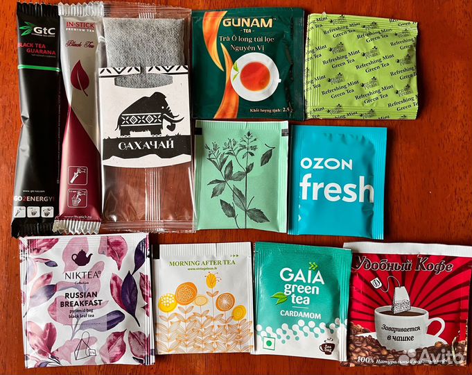 Чайные пакетики полные в коллекцию
