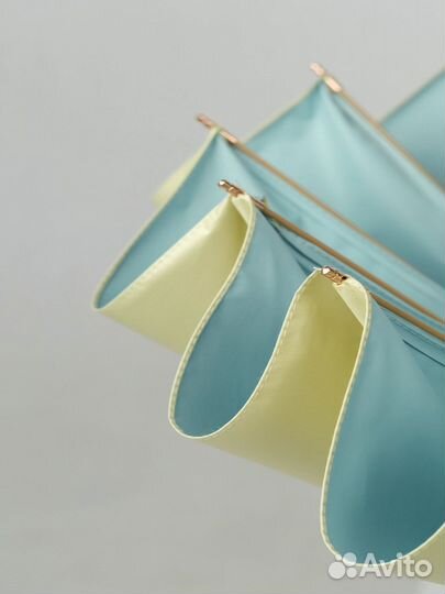 Красивый зонт желто-бирюзовый для девушки