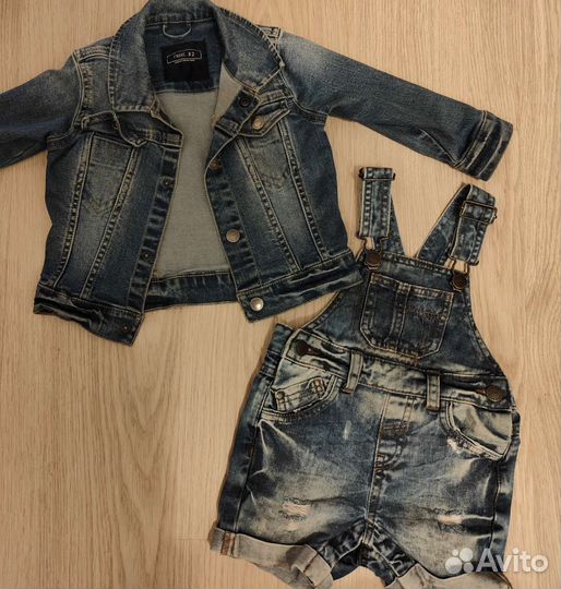 Джинсовка+ полукомбез шортами Next