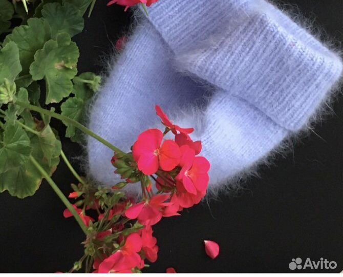 Шапка женская вязаная пух норки