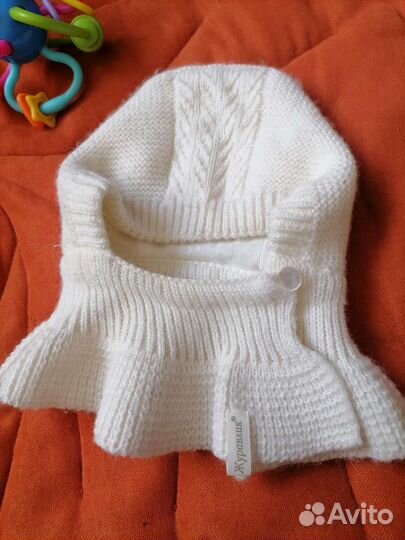 Шапка шлем для новорождённых Журавлики